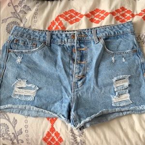 Festival style jean shorts